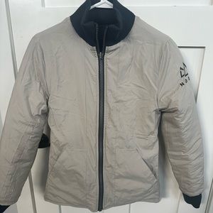 Norden winter jacket. Navy/sand reversible. Size XS.